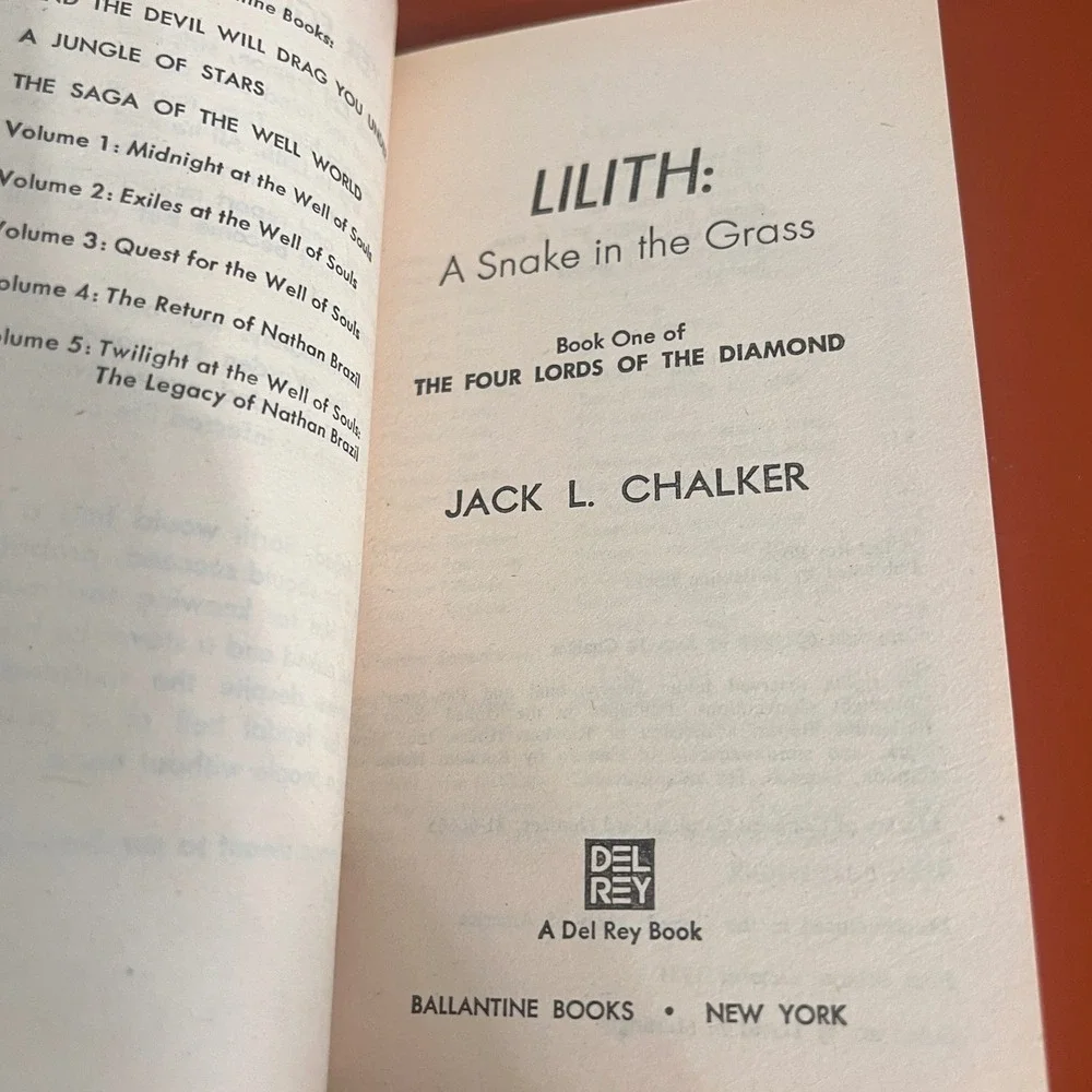 Lilith A‎ Snake in the Grass Jack L Chalker 1st Ed 1981 Sci-Fi Paperback Book